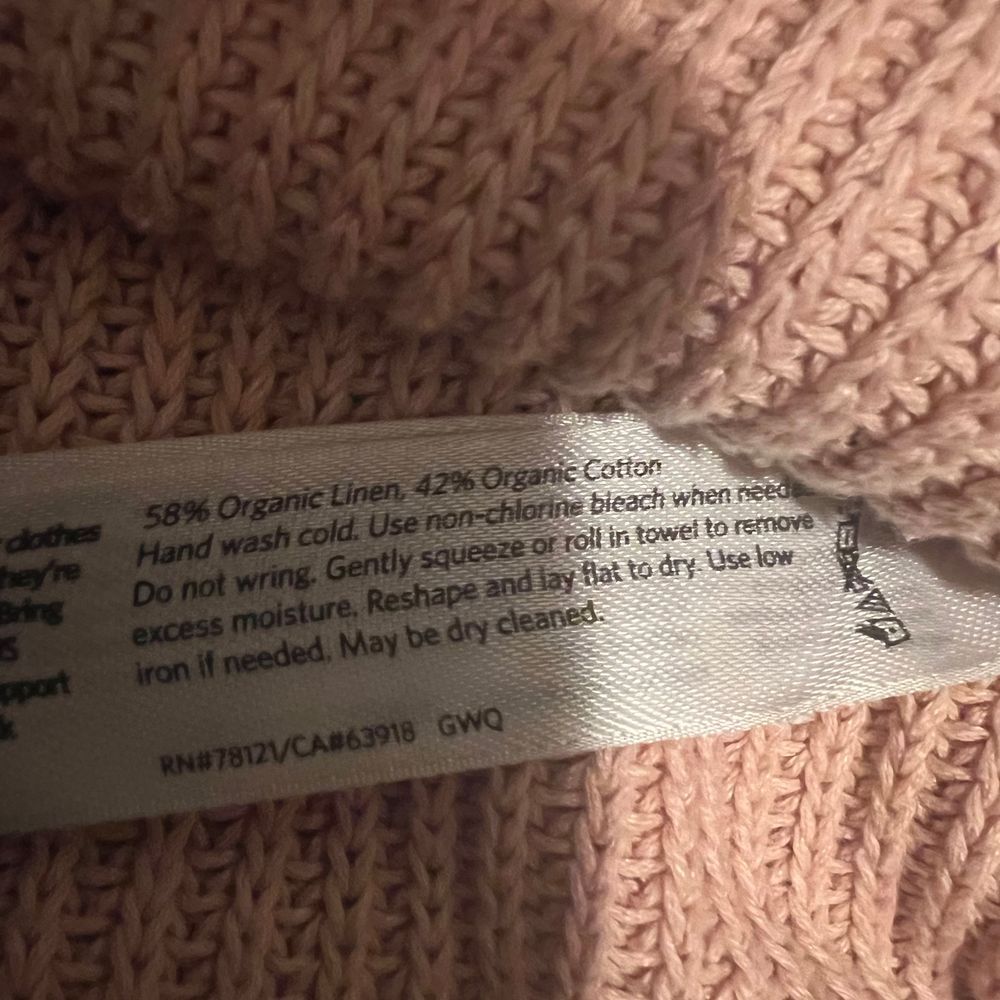 Eileen Fisher Blush Pink V-Neck‎ Ribbed Knit Tunic Sweater XS - Picture 4 of 7